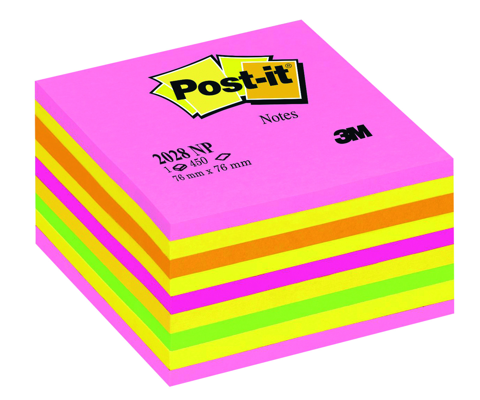 Kostka samoprzylepna Post-it® (2028-np), 76 x 76 mm, 1 x 450 kartek, cukierkowa różowa | eazbiuro.pl | Zyskaj więcej!