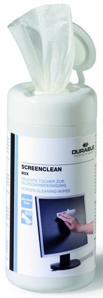 Ściereczki do ekranu nasączone Durable 100 sztuk