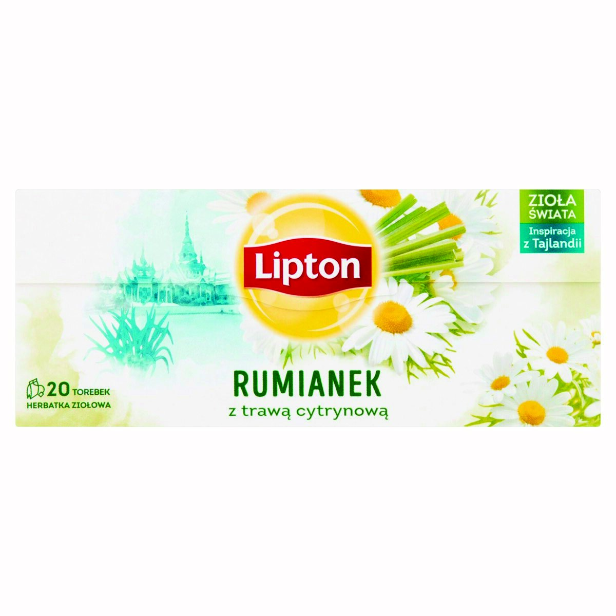 Herbata LIPTON ziołowa, rumianek z trawą cytrynową, 20 torebek