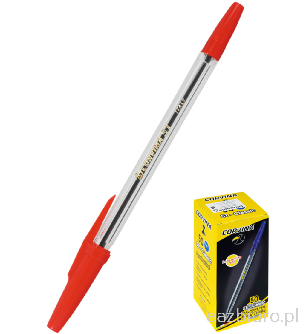 Długopis corvina czerwony do biura | eazbiuro.pl | Zamów natychmiast!