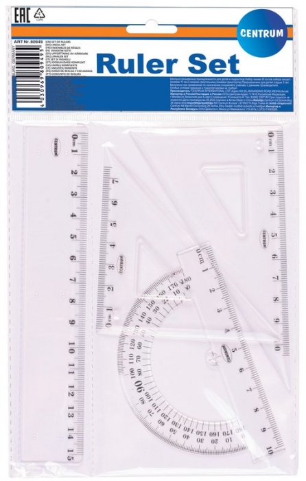 Zestaw geometryczny 15cm linijka kątomierz ekierka Zestaw geometryczny 15cm linijka kątomierz ekierka