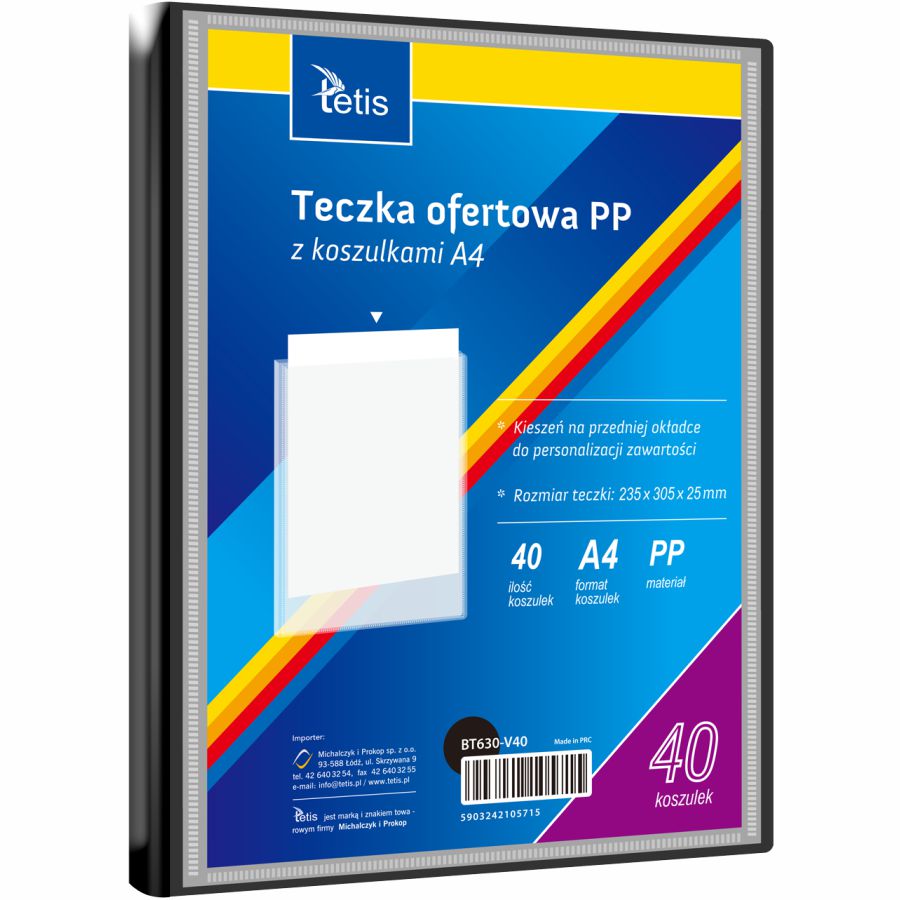 Teczka ofertowa A4 Tetis 25mm czarna