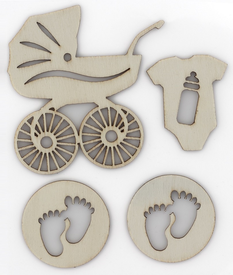 Ozdoby drewniane zestaw baby samoprzylepepny | eazbiuro.pl | Zamów od ręki!