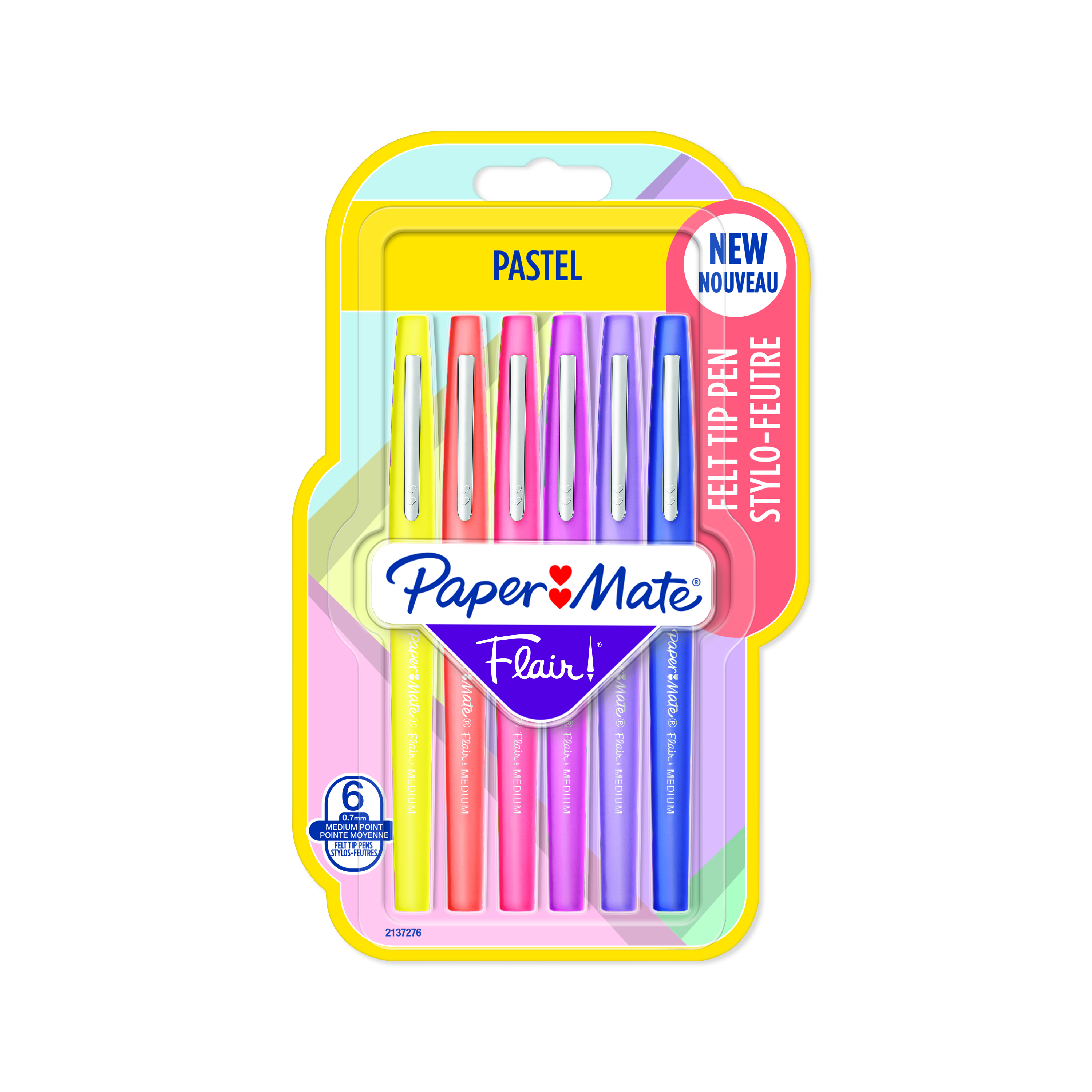 Paper Mate flair pastel 6 na blistrze | eazbiuro.pl | Zamów od ręki!