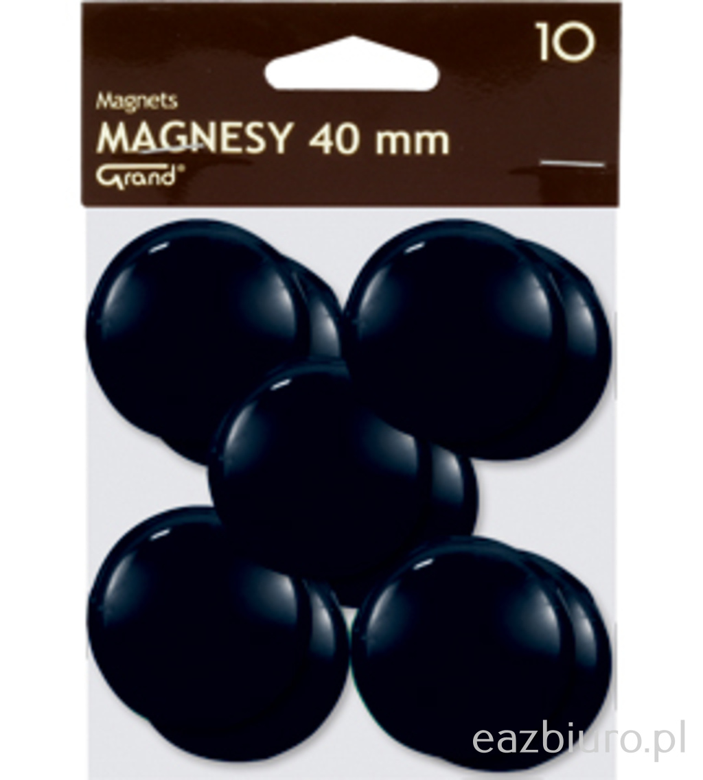Magnes 40 mm Grand czarny zestaw 10 sztuk | eazbiuro.pl | Wybierz hit!