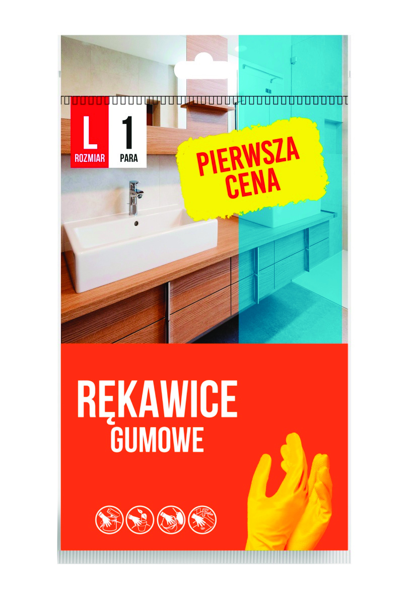 Rękawice gumowe fixi, rozmiar l, 1 para, żółte