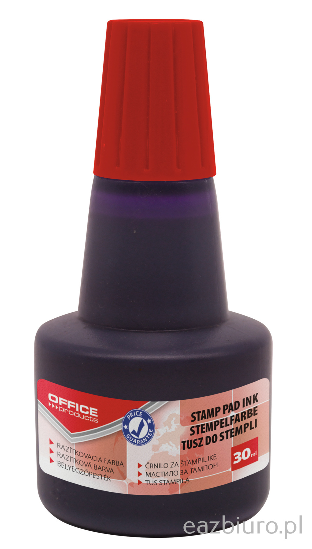 Tusz do pieczątek offfice products, 30 ml, czerwony | eazbiuro.pl | Nie czekaj!