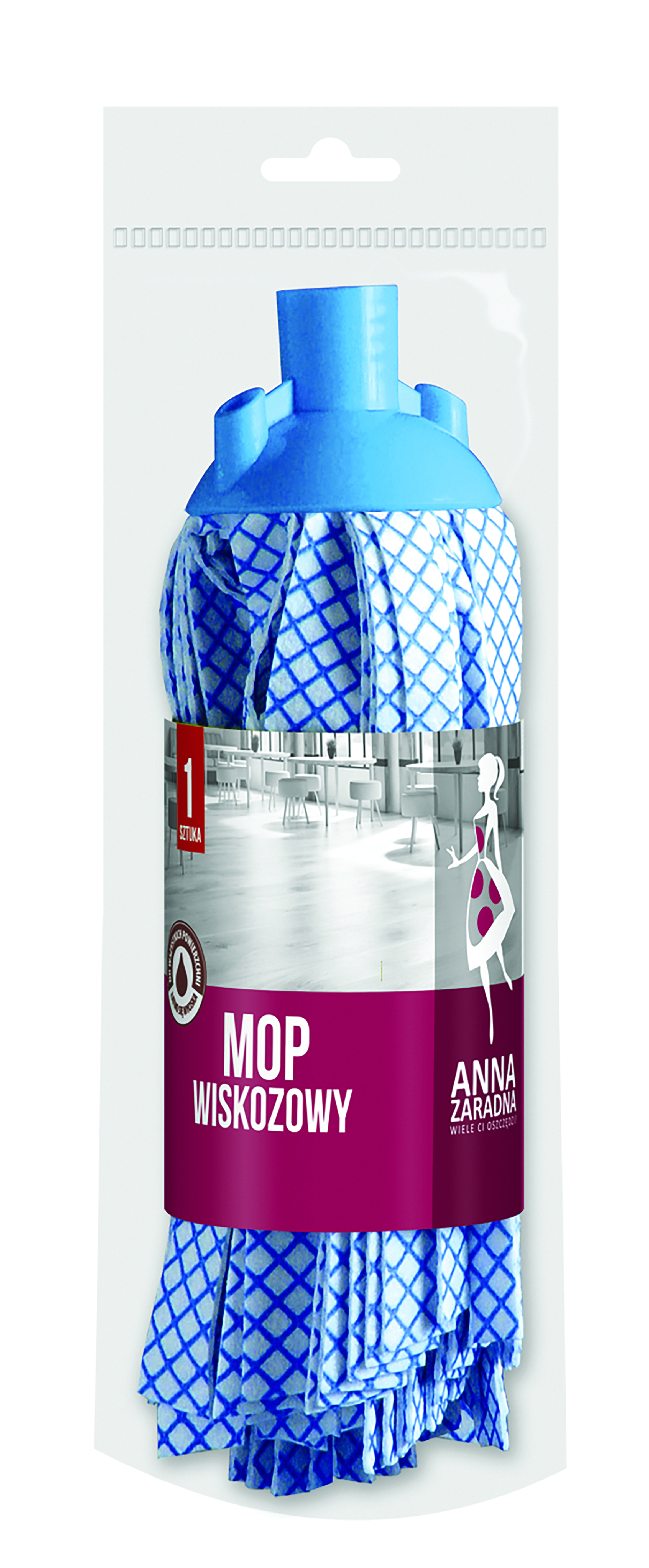 Mop Anna Zaradna wiskozowy kratka