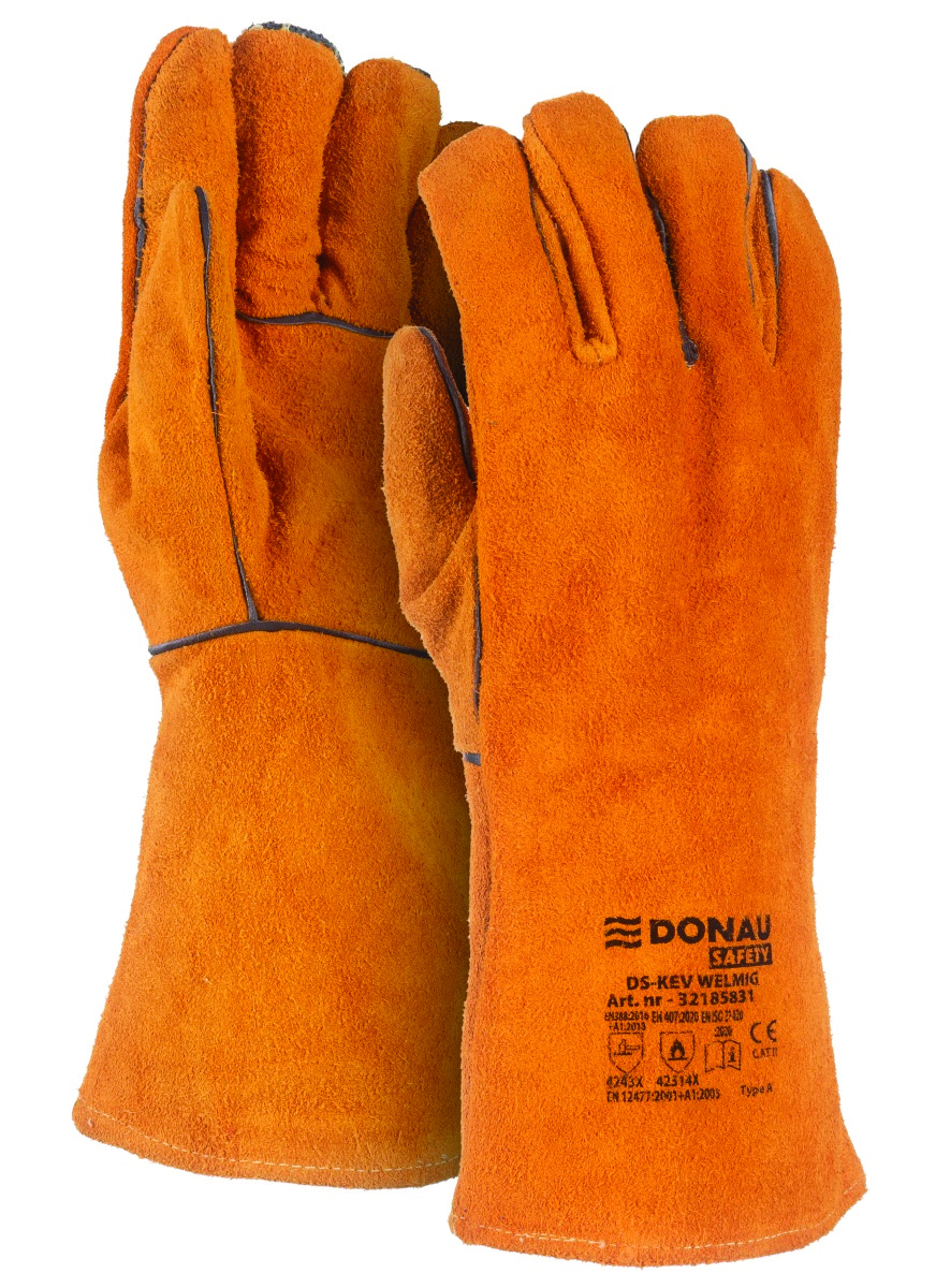 Rękawice spawalnicze DONAU SAFETY DS-KEV WELMIG, kevlar, skóra bydlęca, rozm. 10/XL, złote Rękawice spawalnicze DONAU SAFETY DS-KEV WELMIG, kevlar, skóra bydlęca, rozm. 10/XL, złote