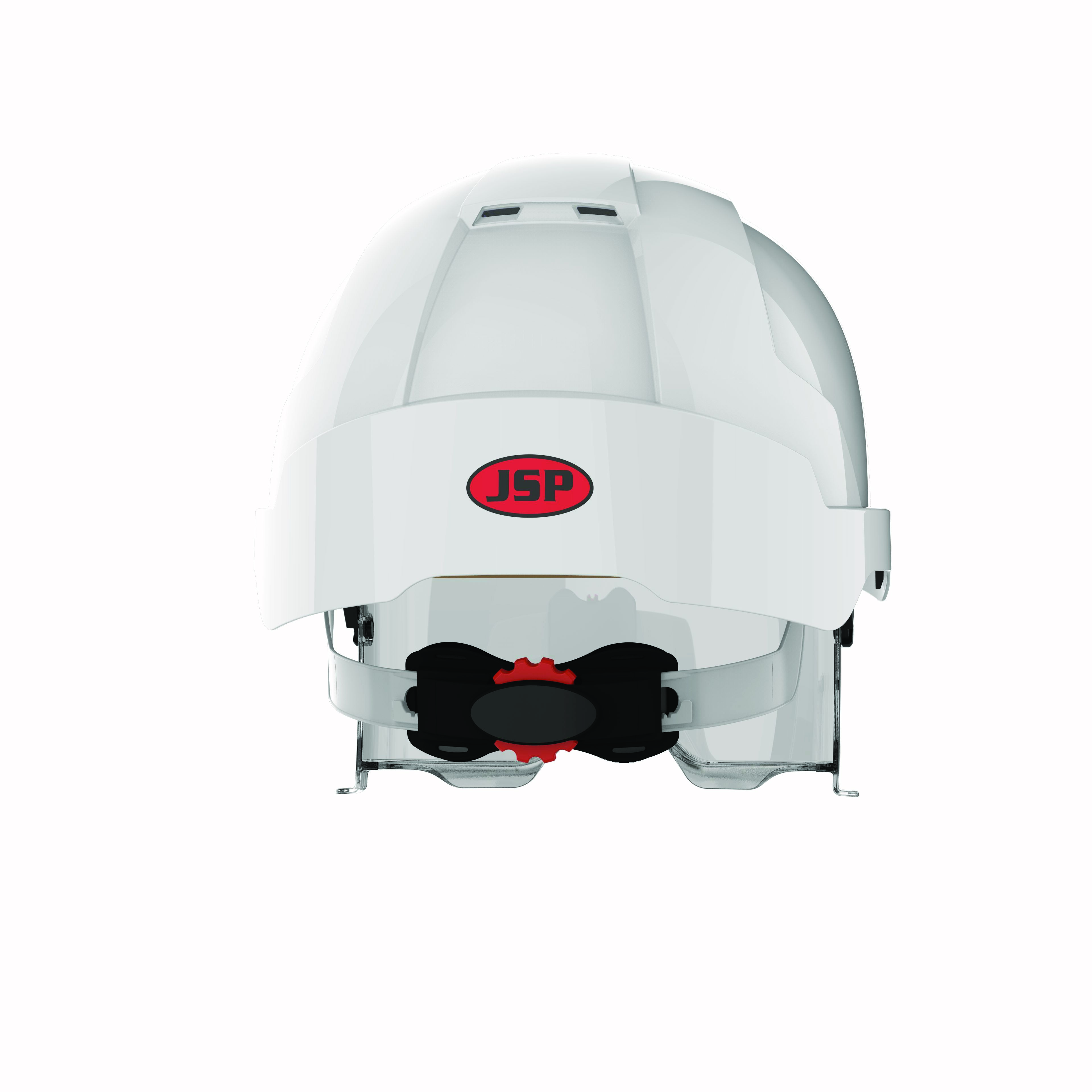 Hełm ochronny EVO®VISTAlens® ze zintegrowanymi okularami, wentylowany, biały