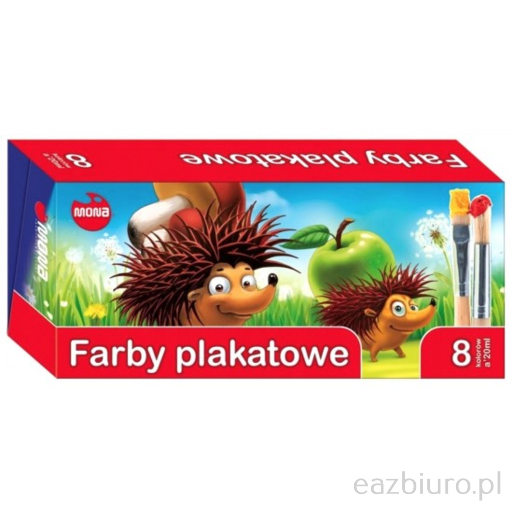 Farbki plakatowe Mona 8 kolorów 20 ml | eazbiuro.pl | Sprawdź cenę!