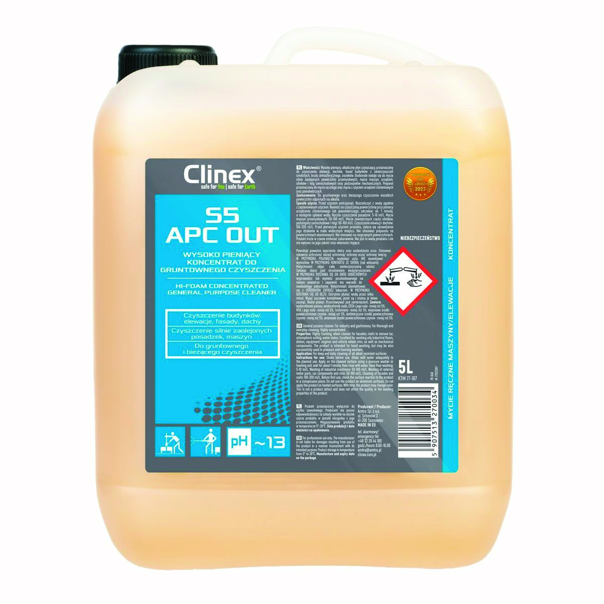 Koncentrat CLINEX S5, do gruntownego czyszczenia, 5l Koncentrat CLINEX S5, do gruntownego czyszczenia, 5l