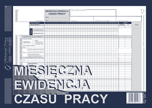 Druk miesięczna ewidencja czasu pracy M&P | eazbiuro.pl | Skorzystaj z rabatu!