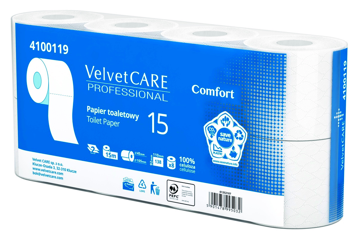 Papier toaletowy Velvet Care Professional 8 rolek