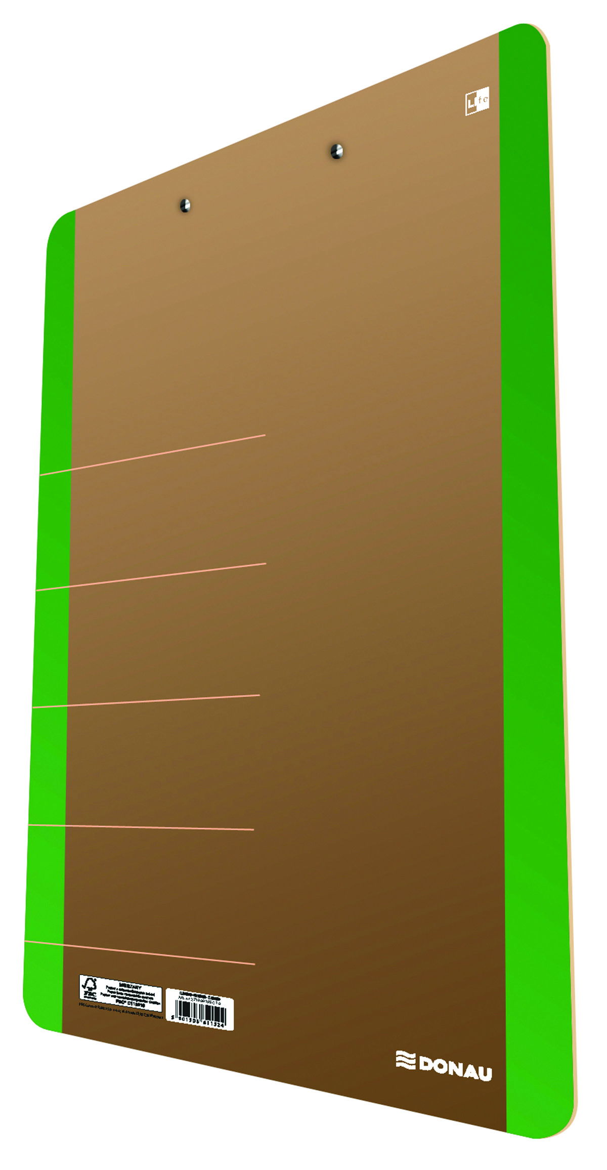 Clipboard Donau life, karton, A4, z klipsem, zielony
