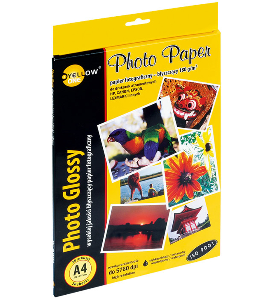 Papier foto Yellow one błyszczący A4 180 g/m2 20 arkuszy Papier foto Yellow one błyszczący A4 180 g/m2 20 arkuszy