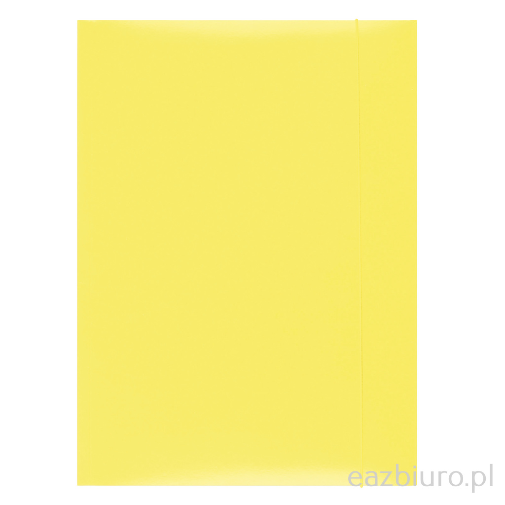 Teczka z gumką Office Products, karton, A4, 300gsm, 3-skrzydłowa, żółta | eazbiuro.pl | Skorzystaj z rabatu!