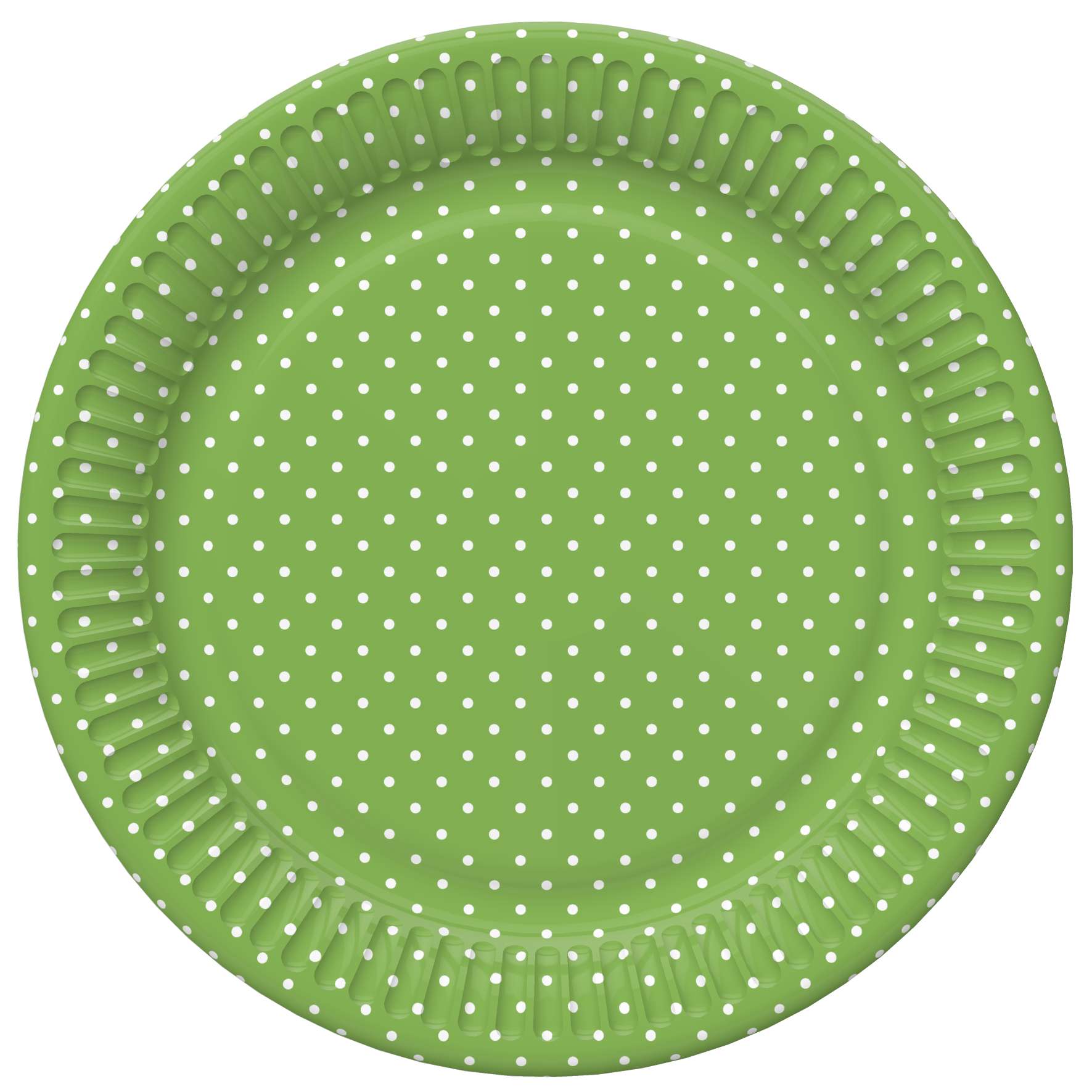 Talerzyki papierowe White Dots on Green 8 szt. O 18 250 [g/m2]