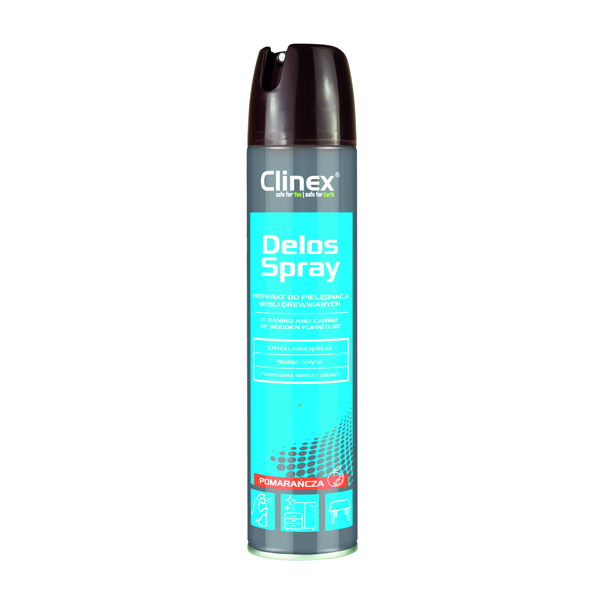 Clinex delos shine spray do pielęgnacji i czyszczenia mebli drewnianych 300ml Clinex delos shine spray do pielęgnacji i czyszczenia mebli drewnianych 300ml