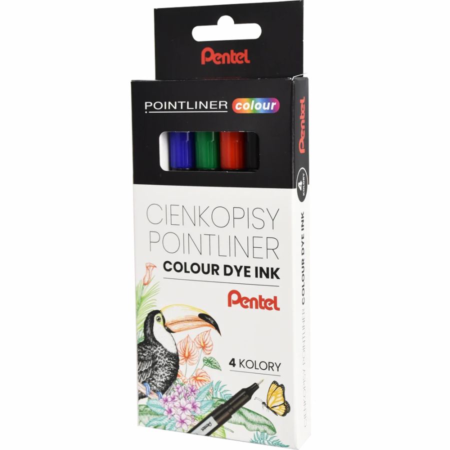 Zestaw cienkopisów Pointliner colour Pentel 4 kolory Zestaw cienkopisów Pointliner colour Pentel 4 kolory