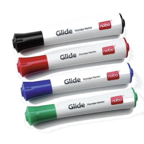 Markery suchościeralne Nobo glide, różne kolory (4 szt.) kolor mix Markery suchościeralne Nobo glide, różne kolory (4 szt.) kolor mix