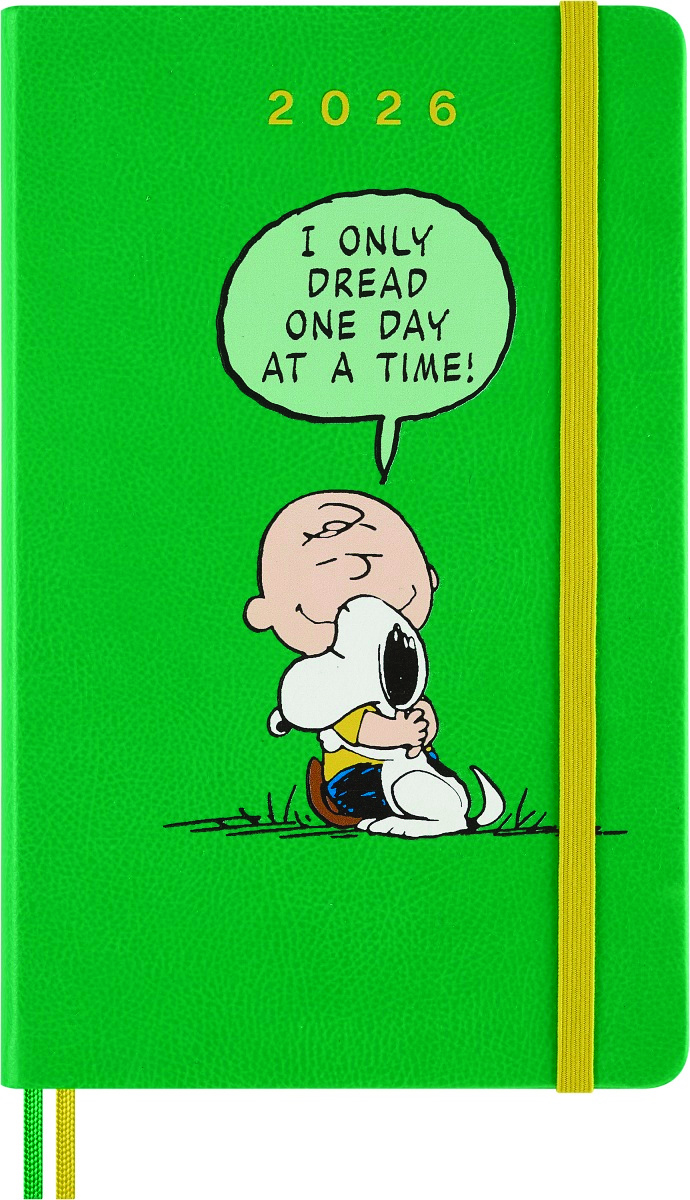 Kalendarz dzienny MOLESKINE 2026, 12M, L, twarda oprawa, 13x21cm, Peanuts Charlie&Snoopy