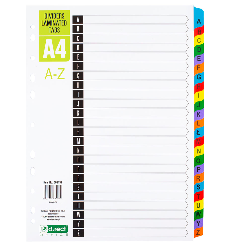Przekładka kartonowa A4 a-z Przekładka kartonowa A4 a-z