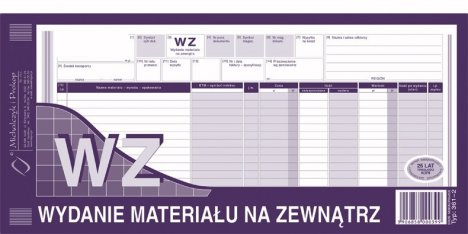Druk wz wydanie materiału na zewnątrz 1/3 A3 M&P | eazbiuro.pl | Zamów bezpiecznie!