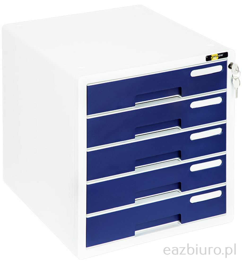 Szafka na dokumenty Yellow one yl-sp05 Plastikowa - 5 szuflad + zamek, granat | eazbiuro.pl | Kup taniej!