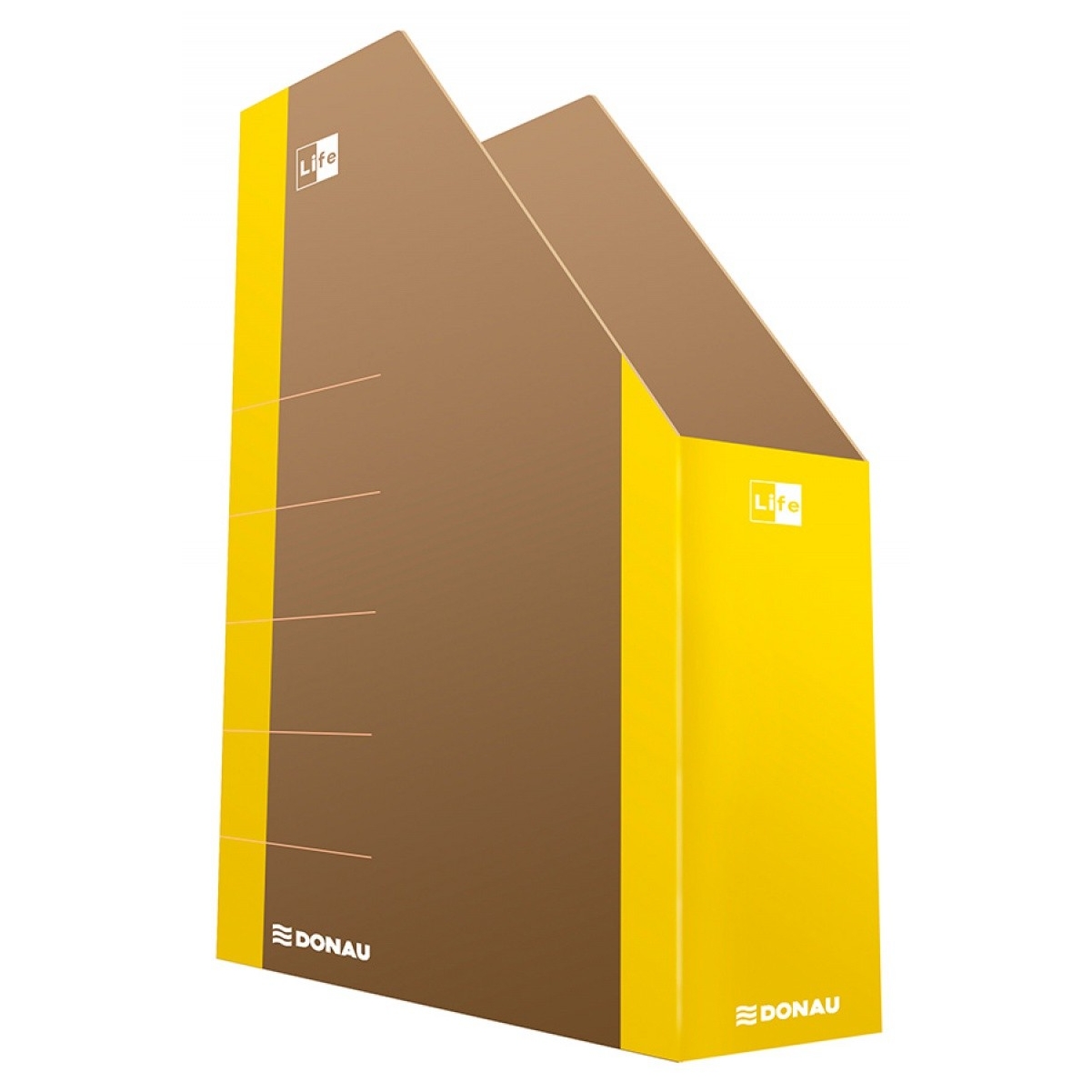 Pojemnik na dokumenty Donau life, karton, A4, żółty | eazbiuro.pl | Kup w promocji!