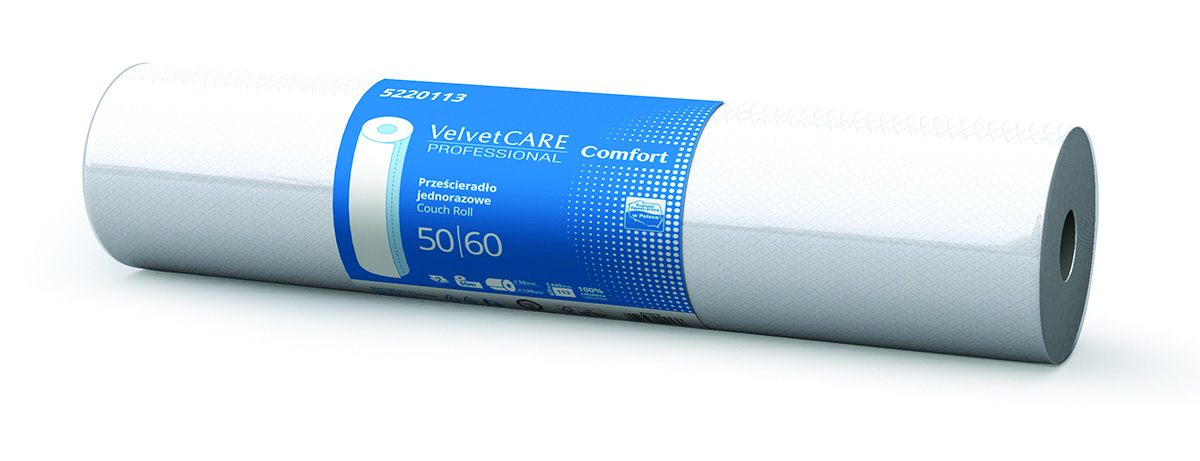 Rolka medyczna celulozowa Velvet professional, 2-warstwowa biały podkład medyczny | eazbiuro.pl | Wybierz mądrze!