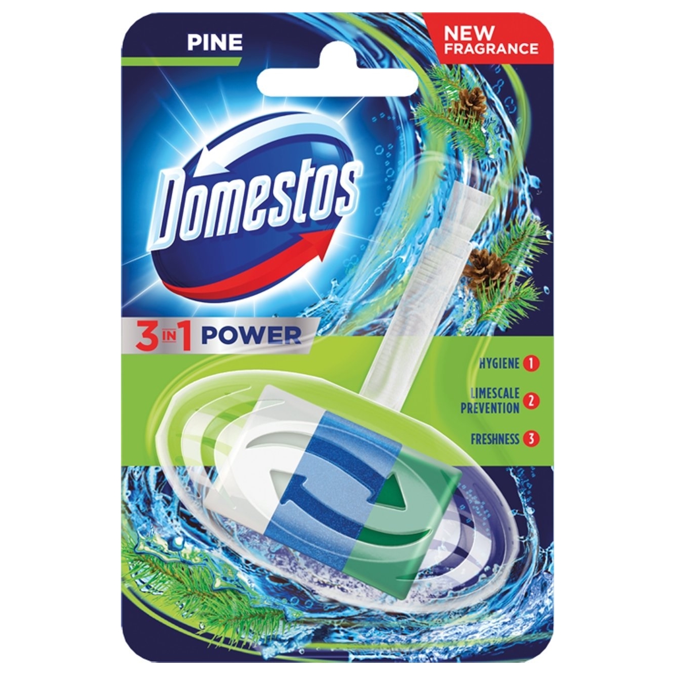 Kostka do wc z koszyczkiem Domestos pine, 40 g | eazbiuro.pl | Zamów bez zwłoki!