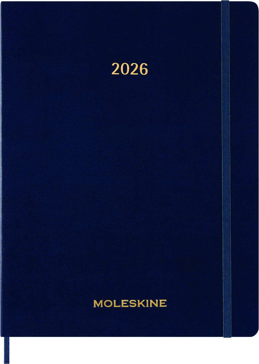 Kalendarz tygodniowy vertykalny MOLESKINE 2026, 15M, XXL, miękka oprawa, 23,5x28cm, sapphire blue