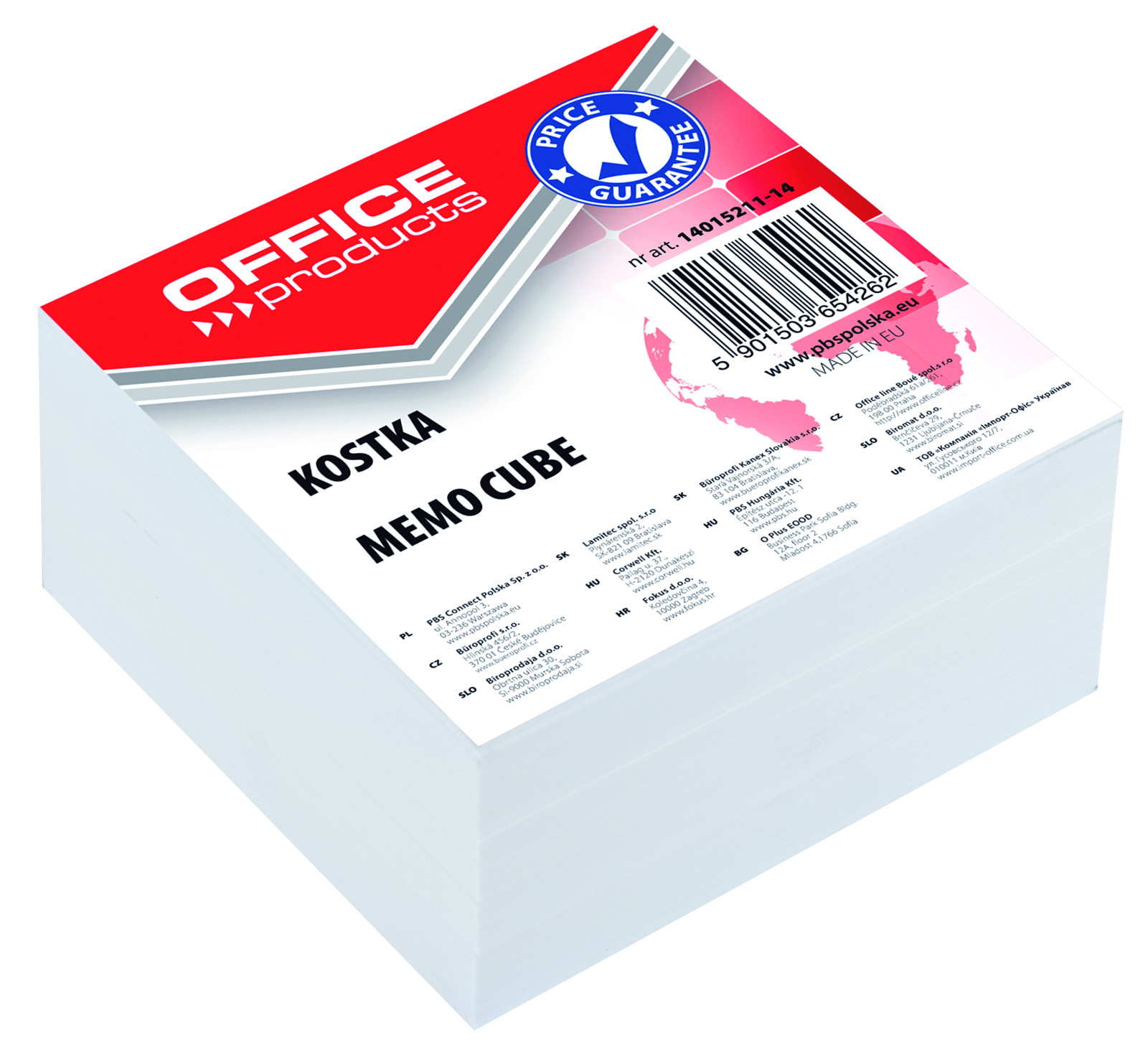 Kostka papier biala 85x85 office nieklej.