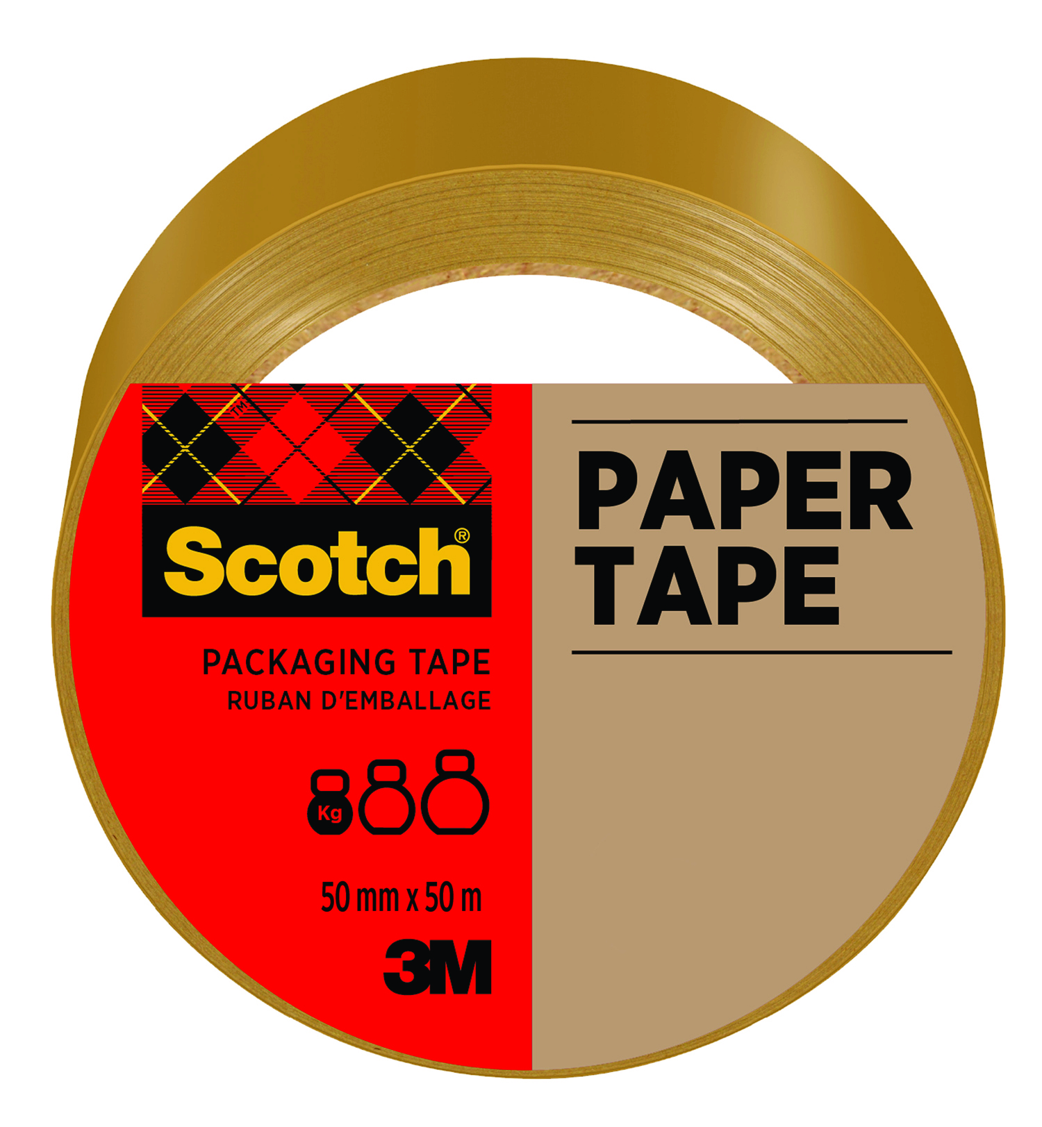 Taśma pakowa Scotch® mailing , papierowa, 50mm x50m, 1szt., brązowa