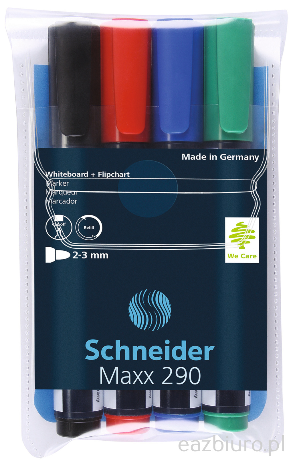 Marker suchościeralny Schneider 290 4 kolory