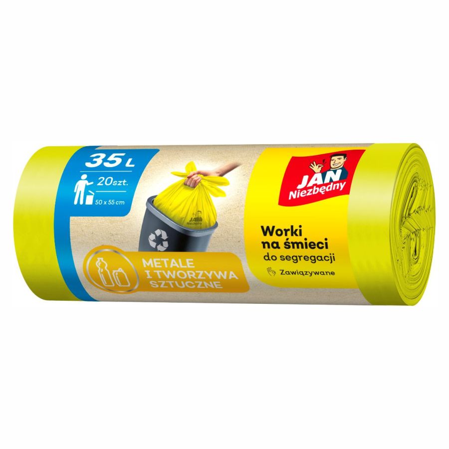 Worki na śmieci - Plastik, easy-pack żółte Jan Niezbędny 35l 20 szt. Worki na śmieci - Plastik, easy-pack żółte Jan Niezbędny 35l 20 szt.