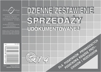 Druk dzienne zestawienie sprzedaży udokumentowanej k14 | eazbiuro.pl | Kup bez ryzyka!
