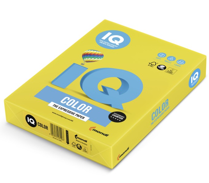 Papier ksero iq color A4 musztardowy ig50