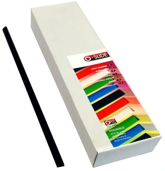 Grzbiety wsuwane czarne 10 mm Opus OSLIDE zestaw 50 sztuk | eazbiuro.pl | Kup skutecznie!