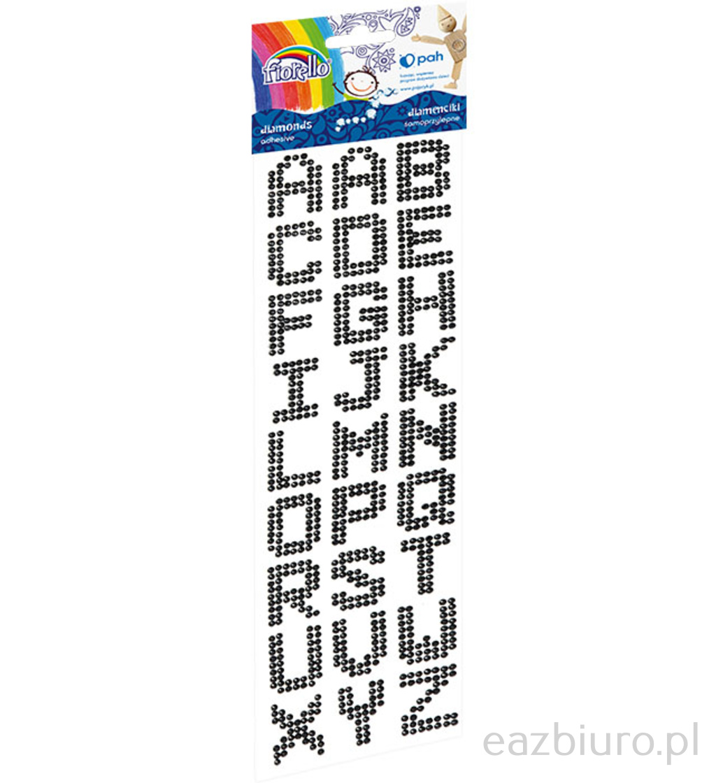 Diamenciki samoprzylepne Fiorello gr- ds090-01 literki czarne | eazbiuro.pl | Kup pewnie!