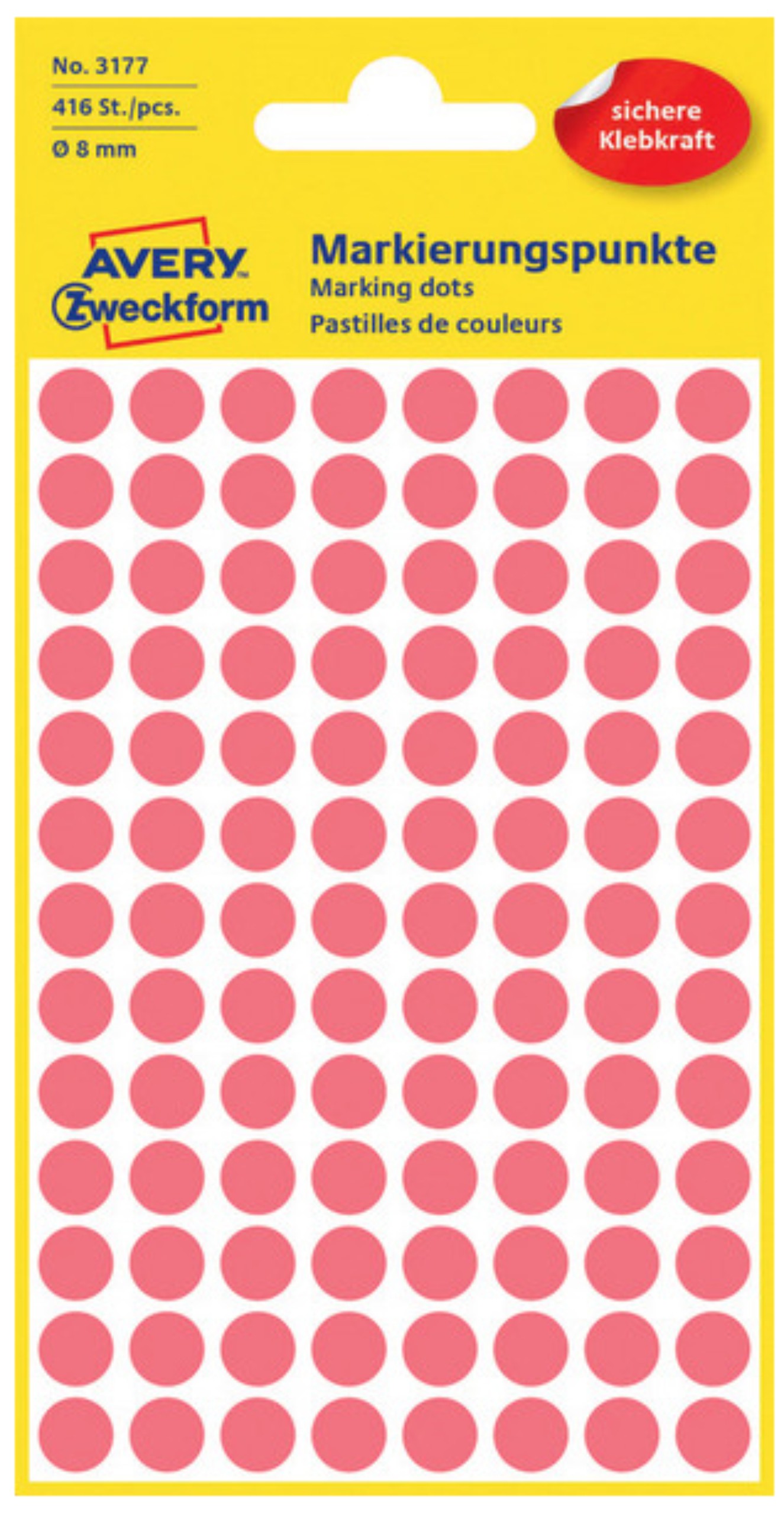 Etykiety kółeczka do zaznaczania, zf3177 czerwone 8 mm | eazbiuro.pl | Kliknij i kup!