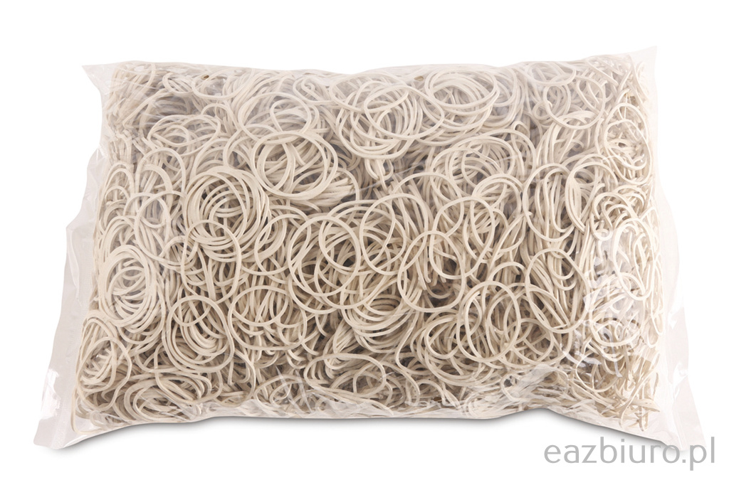 Gumki reCepturki Office Products, średnica 30mm, 1,5x1,5mm, 60% kauczuku, 1000g, zgrzewka, białe