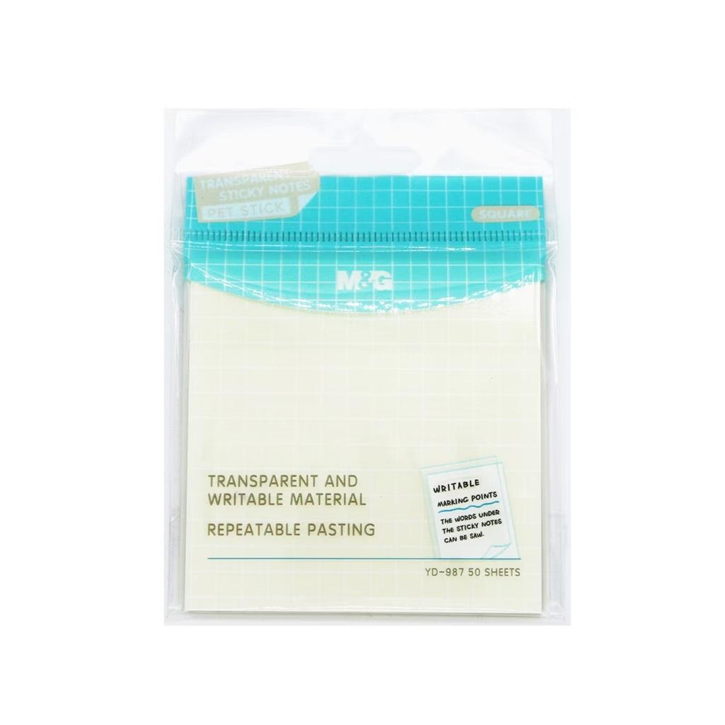 Karteczki samoprzylepne transparentne 76x76 mm, 50 sztuk