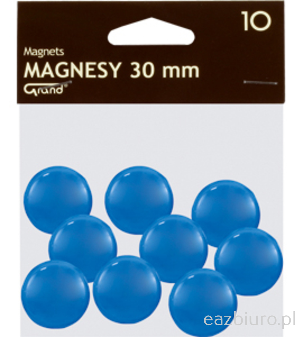 Magnes 30 mm Grand niebieski zestaw 10 sztuk | eazbiuro.pl | Zamów online!