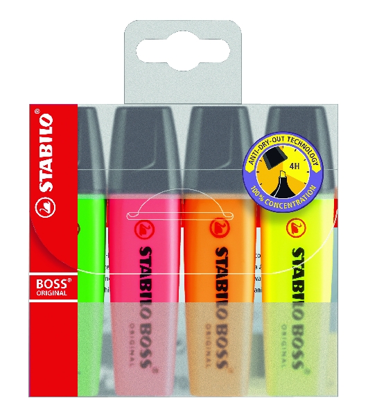Zakreślacz Stabilo boss original mix 4 kolory | eazbiuro.pl | Sprawdź cenę!