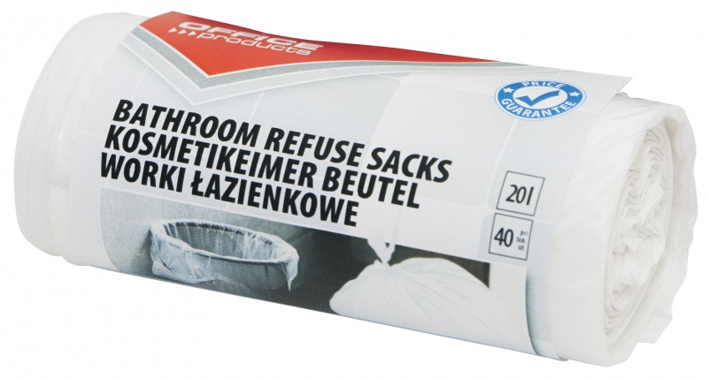Worki na śmieci 20l 40 sztuk łazienkowe białe Worki na śmieci 20l 40 sztuk łazienkowe białe