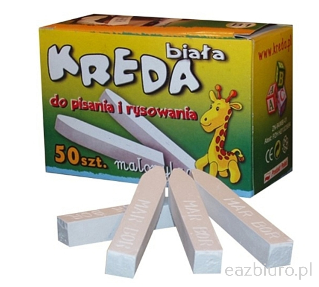 Kreda szkolna biała mar bor 50 lasek