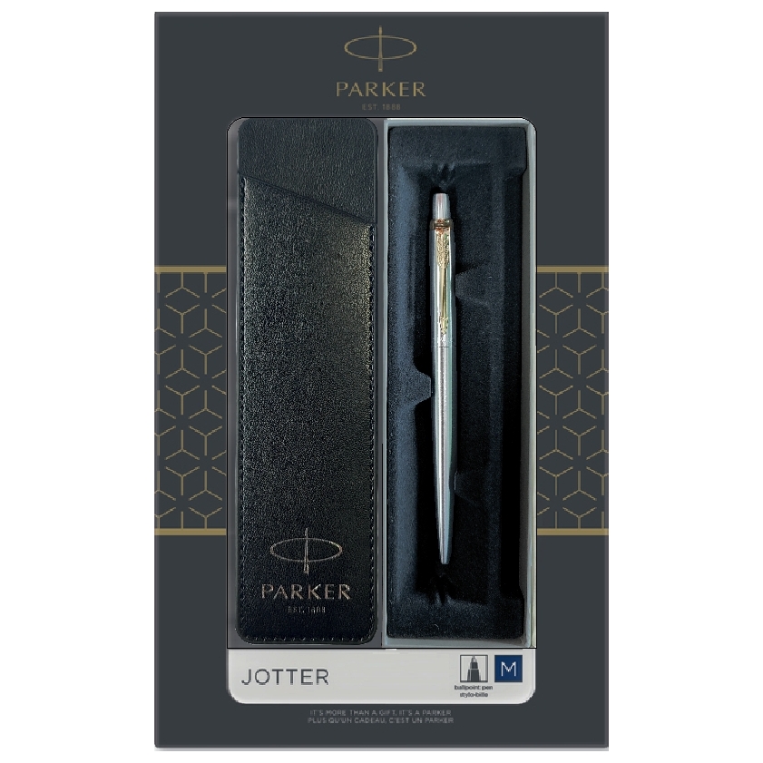 Zestaw Parker długopis Jotter Stainless Steel GT + etui z ekoskóry