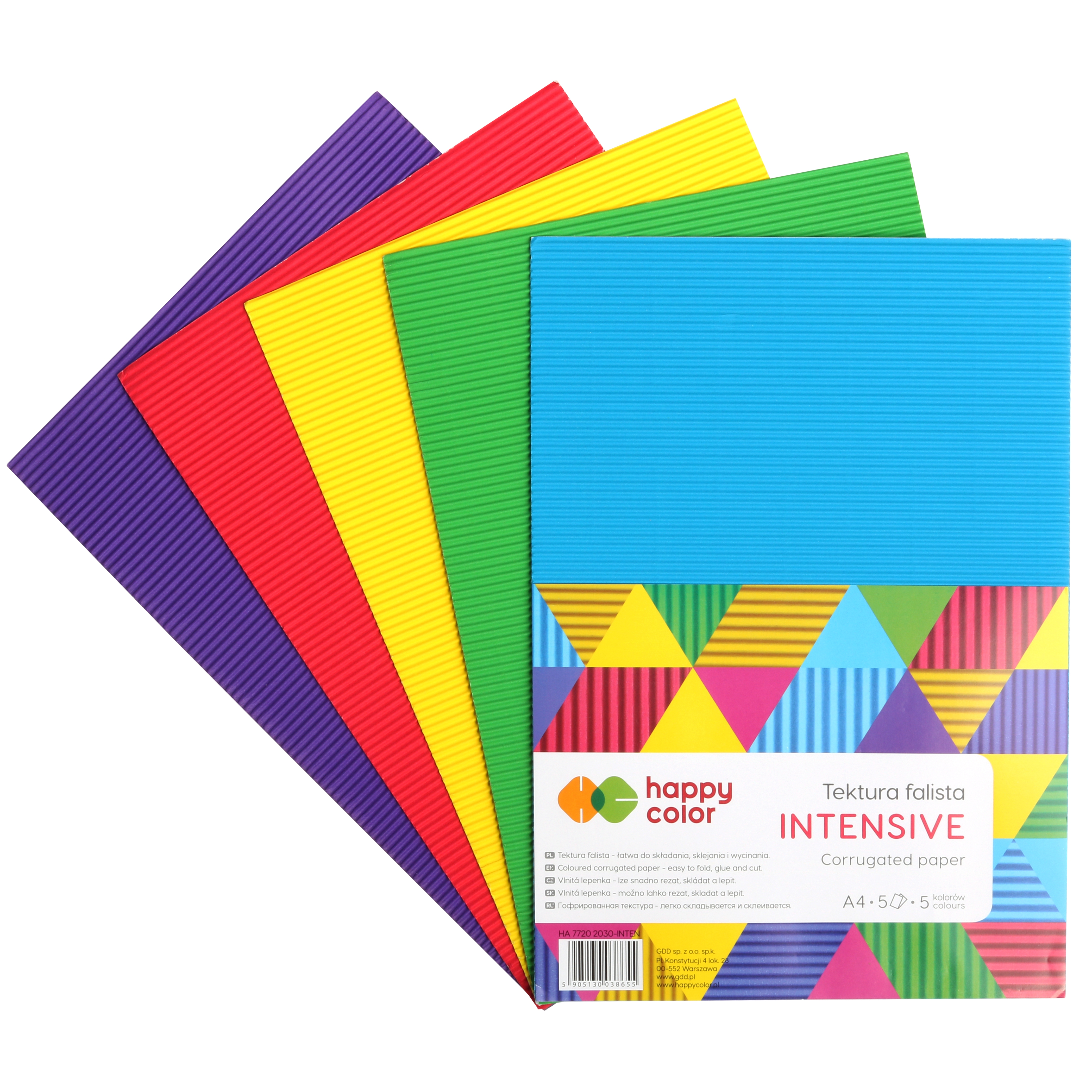 Tektura falista intensive Happy Color A4 5 szt.
